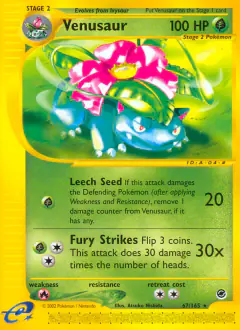 Venusaur 67/165 Rare card from Expedition Base Set