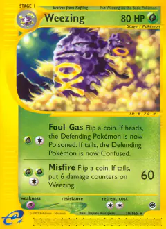 Weezing 70/165 Rare card from Expedition Base Set