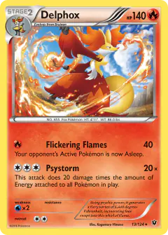 Delphox 13/124 Rare Holo card from Fates Collide