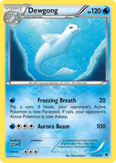 Dewgong 16/124 Uncommon card from Fates Collide