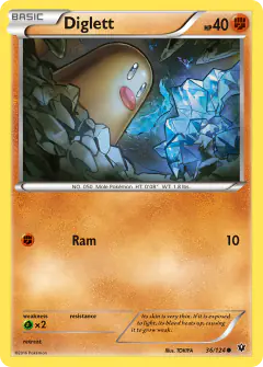 Diglett 36/124 Common card from Fates Collide
