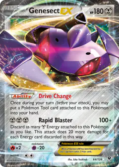Genesect-EX 64/124 Rare Holo EX card from Fates Collide
