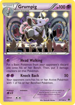 Grumpig 31/124 Rare card from Fates Collide