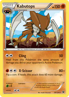 Kabutops 39/124 Rare card from Fates Collide