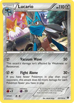 Lucario 63/124 Rare Holo card from Fates Collide