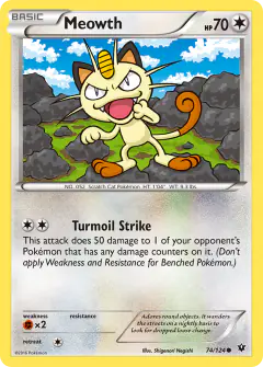 Meowth 74/124 Common card from Fates Collide