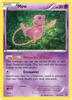 Mew 29/124 Rare Holo card from Fates Collide