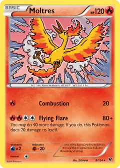 Moltres 9/124 Rare card from Fates Collide