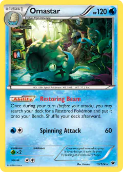 Omastar 18/124 Rare card from Fates Collide