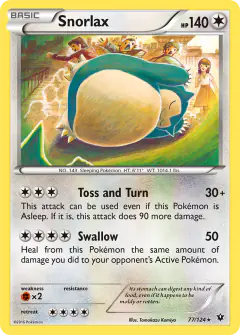 Snorlax 77/124 Rare card from Fates Collide