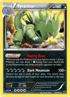 Tyranitar 56/124 Rare Holo card from Fates Collide