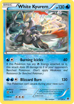 White Kyurem 21/124 Rare Holo card from Fates Collide