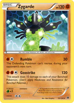 Zygarde 53/124 Rare card from Fates Collide
