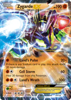 Zygarde-EX 54/124 Rare Holo EX card from Fates Collide