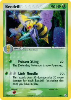 Beedrill 1/112 Rare Holo card from FireRed & LeafGreen