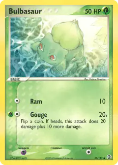 Bulbasaur 55/112 Common card from FireRed & LeafGreen