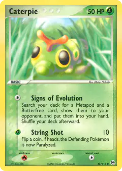 Caterpie 56/112 Common card from FireRed & LeafGreen