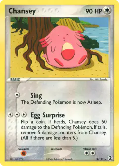 Chansey 19/112 Rare card from FireRed & LeafGreen
