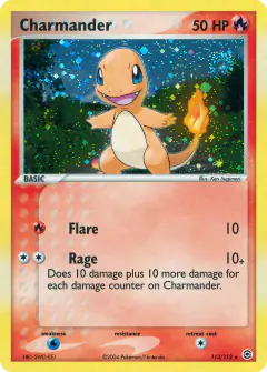 Charmander 113/112 Rare Secret card from FireRed & LeafGreen