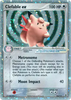 Clefable ex 106/112 Rare Holo EX card from FireRed & LeafGreen