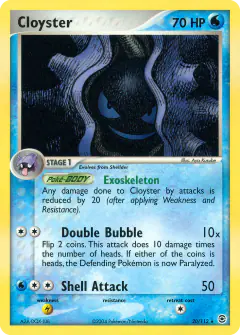 Cloyster 20/112 Rare card from FireRed & LeafGreen