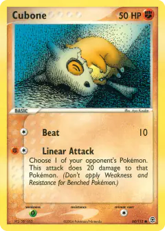 Cubone 60/112 Common card from FireRed & LeafGreen