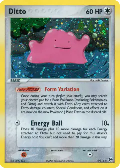 Ditto 4/112 Rare Holo card from FireRed & LeafGreen