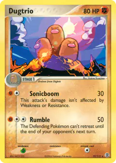 Dugtrio 22/112 Rare card from FireRed & LeafGreen