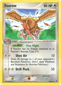 Fearow 24/112 Rare card from FireRed & LeafGreen