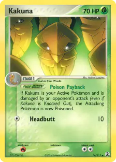 Kakuna 36/112 Uncommon card from FireRed & LeafGreen