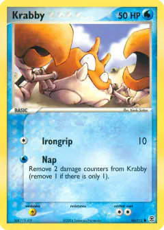 Krabby 66/112 Common card from FireRed & LeafGreen