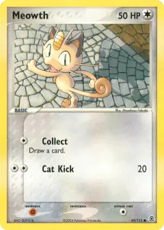 Meowth 69/112 Common card from FireRed & LeafGreen