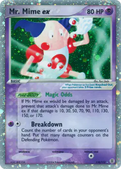 Mr. Mime ex 110/112 Rare Holo EX card from FireRed & LeafGreen