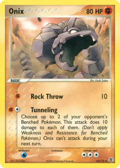 Onix 42/112 Uncommon card from FireRed & LeafGreen