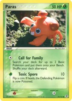 Paras 72/112 Common card from FireRed & LeafGreen
