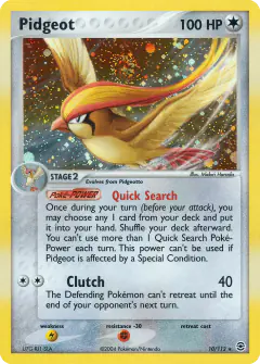 Pidgeot 10/112 Rare Holo card from FireRed & LeafGreen