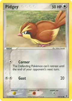 Pidgey 73/112 Common card from FireRed & LeafGreen