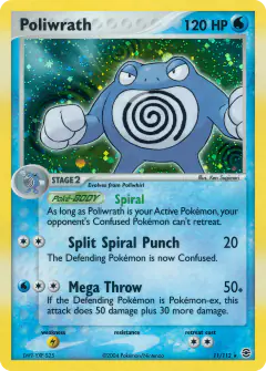 Poliwrath 11/112 Rare Holo card from FireRed & LeafGreen