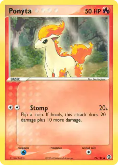 Ponyta 76/112 Common card from FireRed & LeafGreen