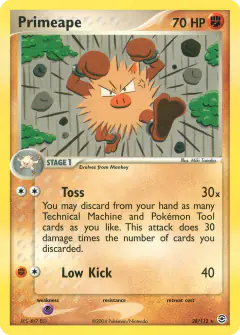 Primeape 28/112 Rare card from FireRed & LeafGreen