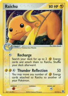 Raichu 12/112 Rare Holo card from FireRed & LeafGreen