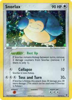 Snorlax 15/112 Rare Holo card from FireRed & LeafGreen