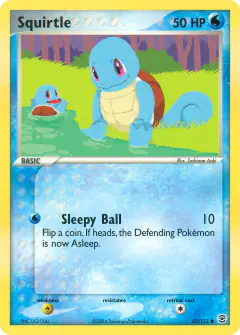 Squirtle 82/112 Common card from FireRed & LeafGreen