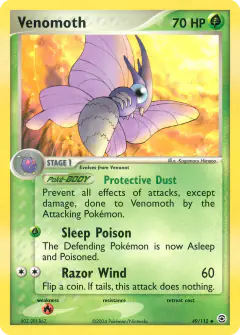 Venomoth 49/112 Uncommon card from FireRed & LeafGreen