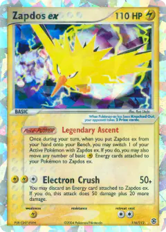 Zapdos ex 116/112 Rare Secret card from FireRed & LeafGreen