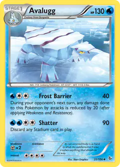 Avalugg 31/106 Uncommon card from Flashfire