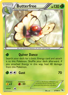 Butterfree 3/106 Rare card from Flashfire