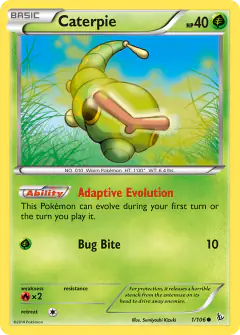 Caterpie 1/106 Common card from Flashfire