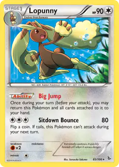 Lopunny 85/106 Rare card from Flashfire