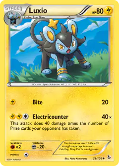 Luxio 33/106 Uncommon card from Flashfire